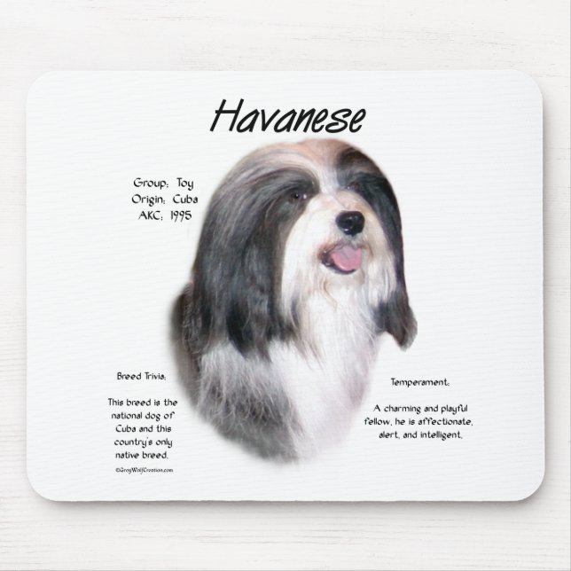 Havanese History Design Mouse Mat (Front)
