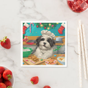 Havanese Holiday Baking: Festive Christmas Napkin