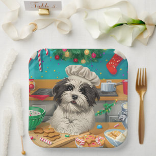 Havanese Holiday Baking: Festive Christmas Paper Plate