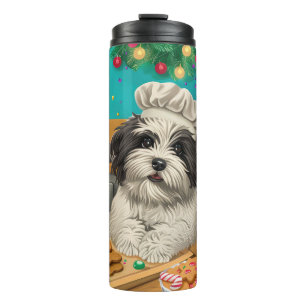 Havanese Holiday Baking: Festive Christmas Thermal Tumbler
