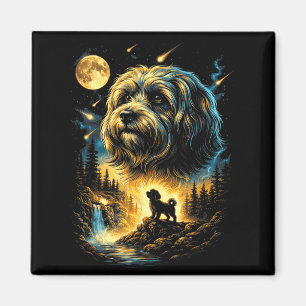 Havanese howling to the moon vintage 90s funny dog magnet