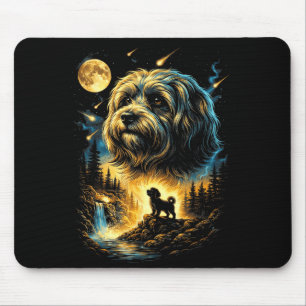 Havanese howling to the moon vintage 90s funny dog mouse mat