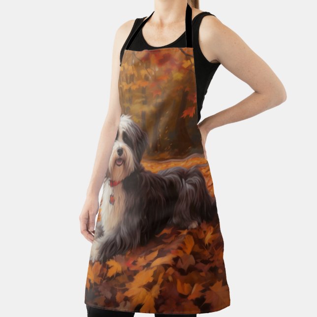 Havanese in Autumn Leaves Fall Inspire  Apron (Insitu)