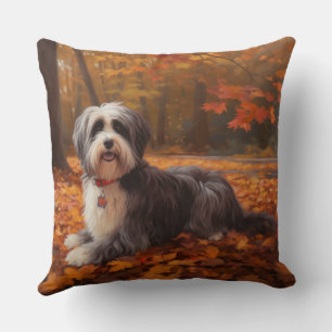 Havanese in Autumn Leaves Fall Inspire  Cushion