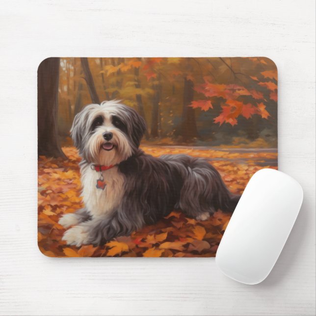 Havanese in Autumn Leaves Fall Inspire  Mouse Mat (With Mouse)