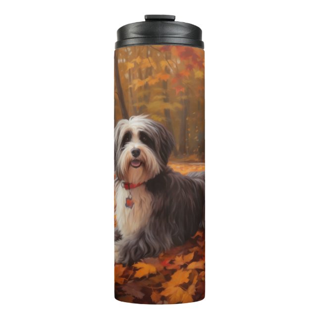 Havanese in Autumn Leaves Fall Inspire  Thermal Tumbler (Front)