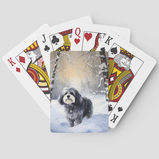 Havanese Let It Snow Christmas Playing Cards (Back)