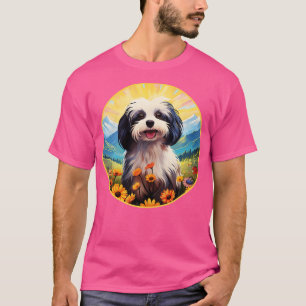 Havanese Mountain Flower Cute Colourful Puppy Dog T-Shirt