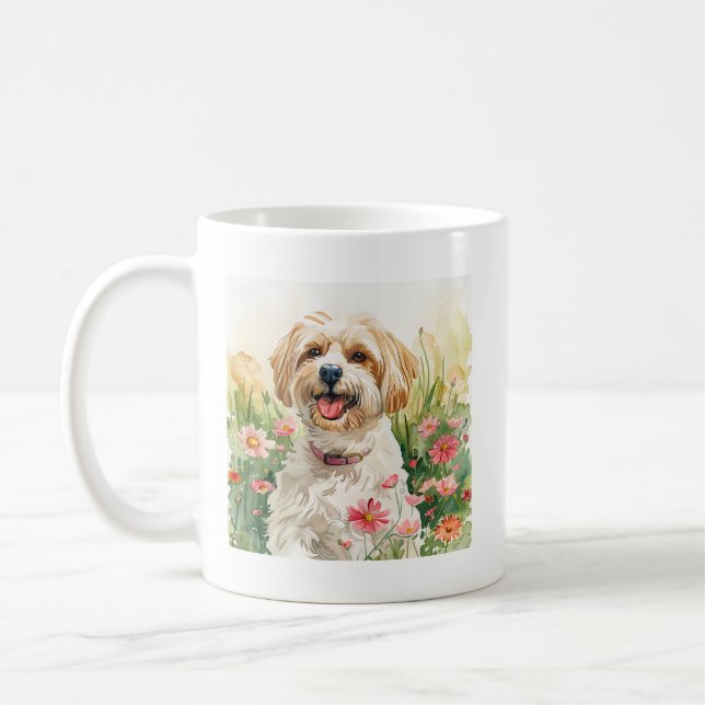 Havanese Mug – Watercolor Dog Coffee Cup (Left)