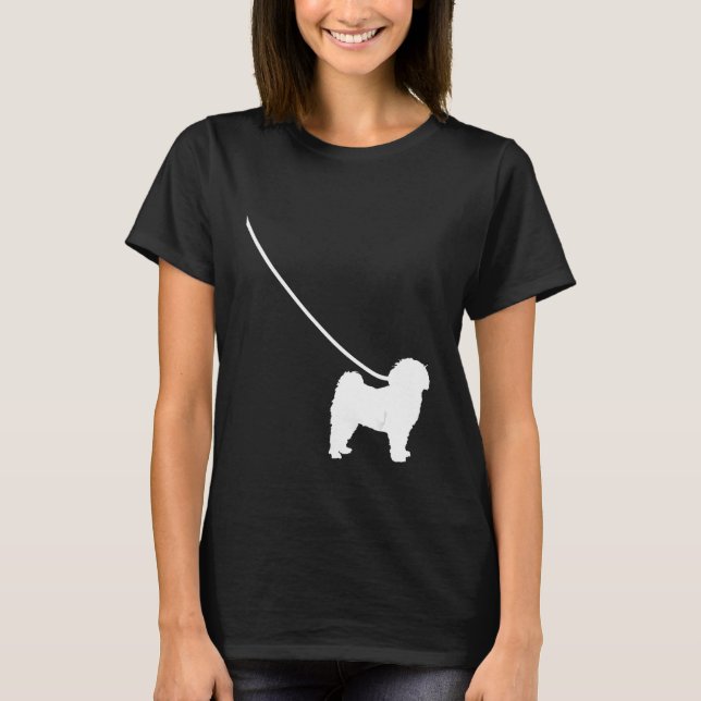 Havanese on a Leash Dog  Mom Dad Pet Cute  Puppy T-Shirt (Front)