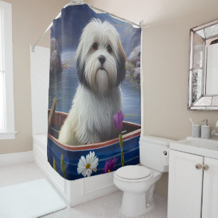Havanese on a Paddle: A Scenic Adventure Shower Curtain