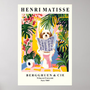Havanese on Toilet Print - Matisse Style Bathroom