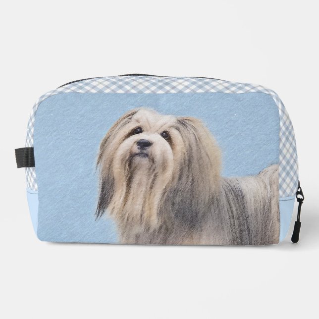 Havanese Painting Silver Cute Original Pet Dog Art Dopp Kit (Front)
