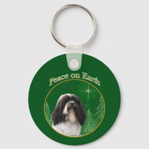 Havanese Peace Keychain