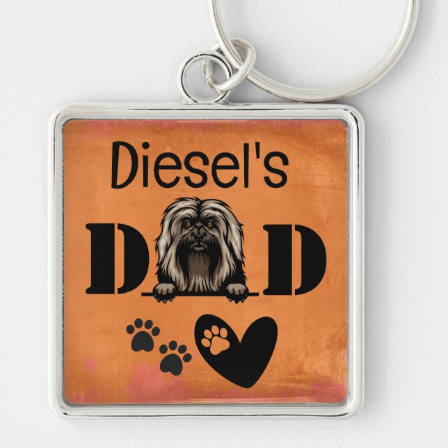 Havanese Personalized Peeking Key Ring (Front)