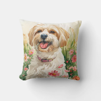 Havanese Pillow – Watercolor Dog Home Décor