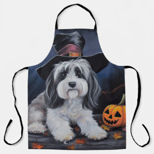 Havanese Pumpkins Halloween Scary Apron