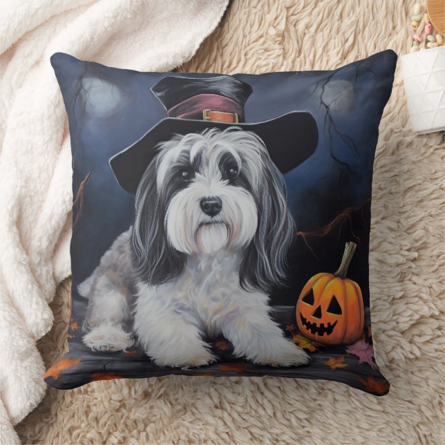 Havanese Pumpkins Halloween Scary Cushion (Blanket)