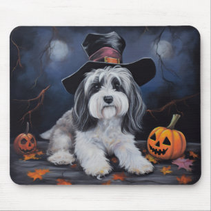 Havanese Pumpkins Halloween Scary Mouse Mat