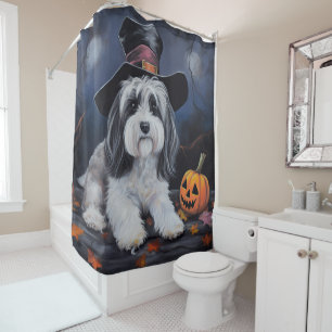 Havanese Pumpkins Halloween Scary Shower Curtain