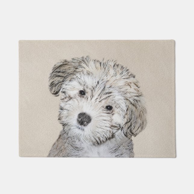 Havanese Puppy Painting - Cute Original Dog Art Doormat (Front)