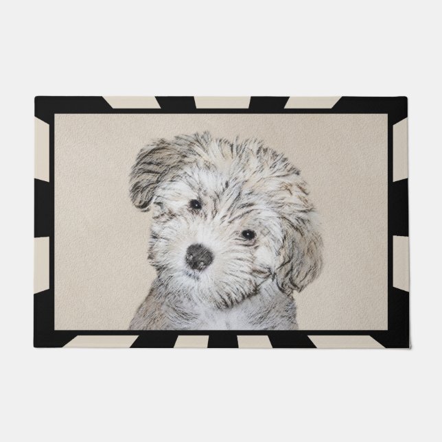 Havanese Puppy Painting - Cute Original Dog Art Doormat (Front)