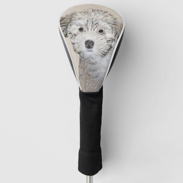 Havanese Puppy Painting - Cute Original Dog Art Golf Head Cover (Front)