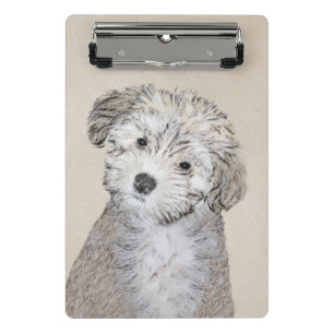 Havanese Puppy Painting - Cute Original Dog Art Mini Clipboard
