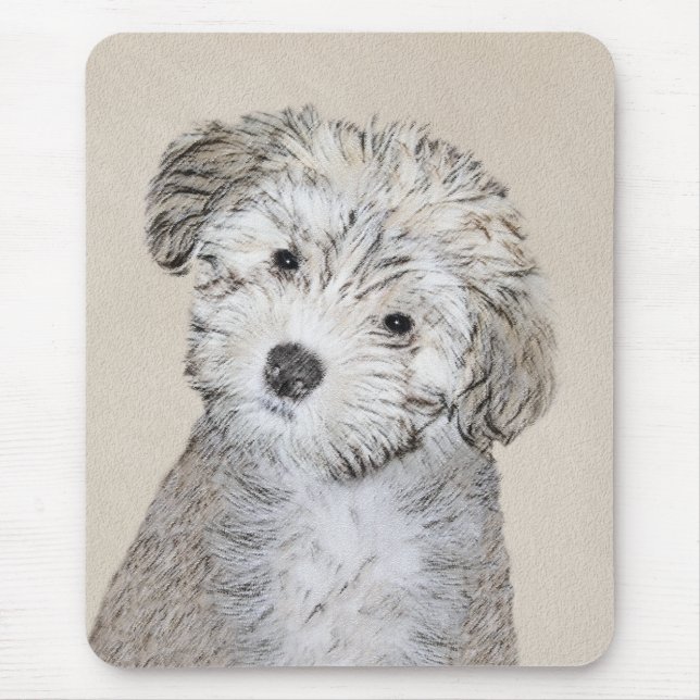 Havanese Puppy Painting - Cute Original Dog Art Mouse Mat (Front)
