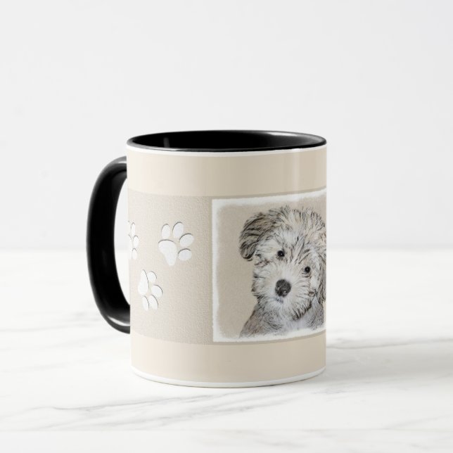 Havanese Puppy Painting - Cute Original Dog Art Mug (Front Left)