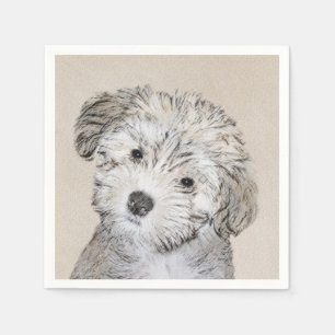 Havanese Puppy Painting - Cute Original Dog Art Napkin