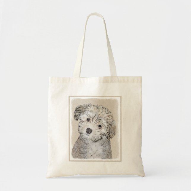 Havanese Puppy Painting - Cute Original Dog Art Tote Bag (Front)