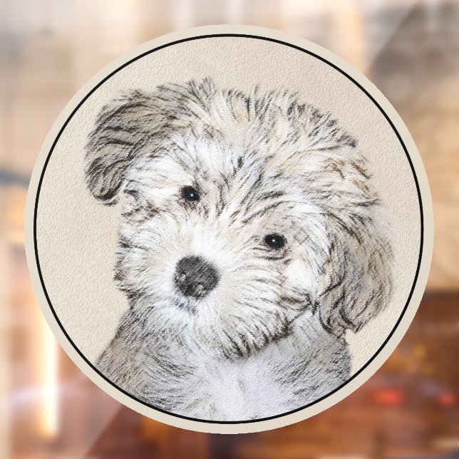 Havanese Puppy Painting - Cute Original Dog Art Window Cling (Sheet 2)
