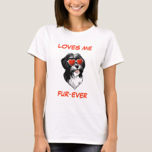 Havanese Red Heart Heart-Shaped Sunglasses T-Shirt