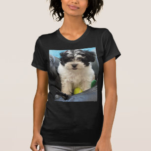 Havanese Rescue Puppy Black White T-Shirt
