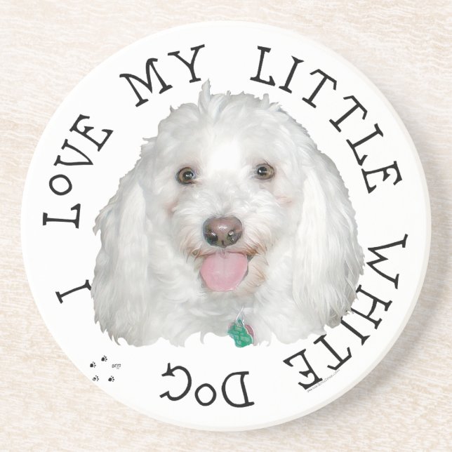 Havanese Sandstone Drink Coaster (Front)