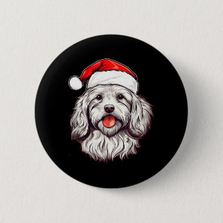Havanese Santa Hat Christmas Dog Lovers Gift Mum 6 Cm Round Badge