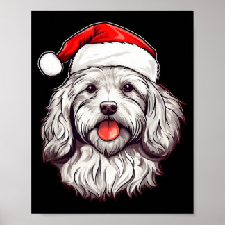 Havanese Santa Hat Christmas Dog Lovers Gift Mum Poster