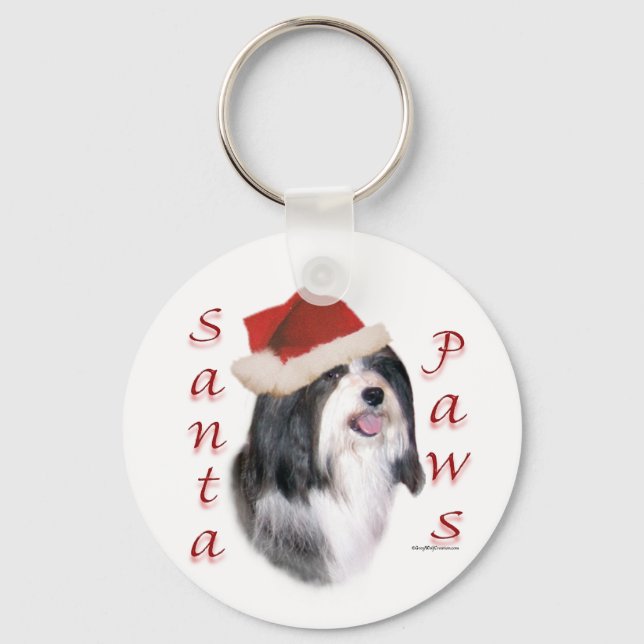 Havanese Santa Paws Key Ring (Front)