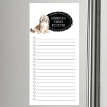 Havanese Shopping List  Magnetic Notepad<br><div class="desc">Adorable things to fetch Havanese dog with a black chalkboard frame personalised with your name.</div>