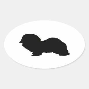 havanese silhouette oval sticker