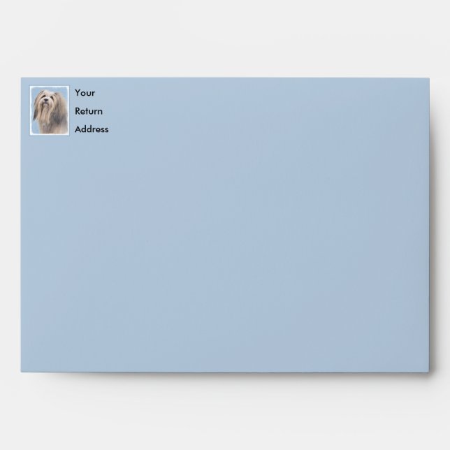 Havanese (Silver) Painting - Cute Original Dog Art Envelope (Front)