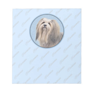 Havanese (Silver) Painting - Cute Original Dog Art Notepad
