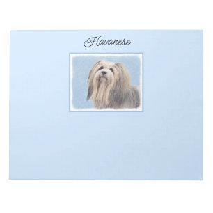 Havanese (Silver) Painting - Cute Original Dog Art Notepad