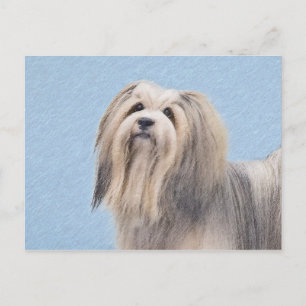 Havanese (Silver) Painting - Cute Original Dog Art Postcard
