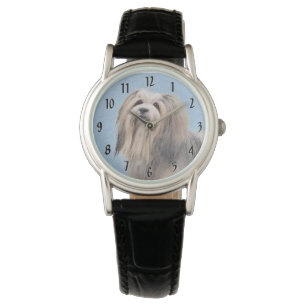 Havanese (Silver) Painting - Cute Original Dog Art Watch