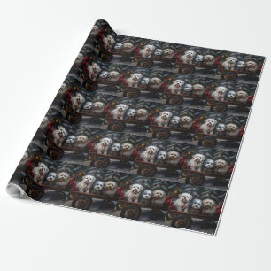 Havanese Snowy Sleigh Christmas Decor Wrapping Paper