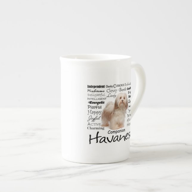 Havanese Traits Bone China Mug (Front Right)