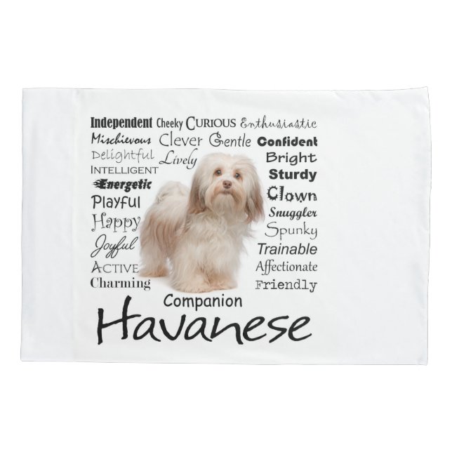 Havanese Traits Pillow Case (Back)