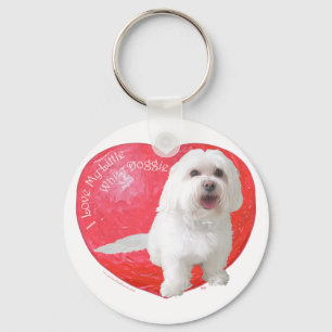 Havanese Valentine's Day Key Ring